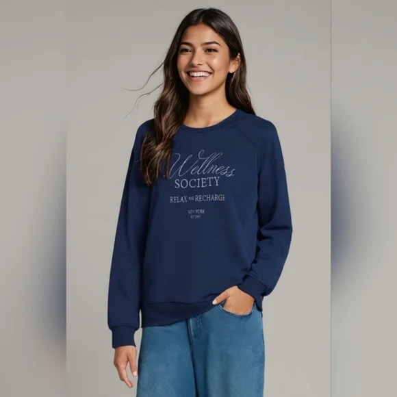 Wildfox “Wellness Society” Keely Raglan Sweatshirt – Size M – NWT - Picture 7 of 7